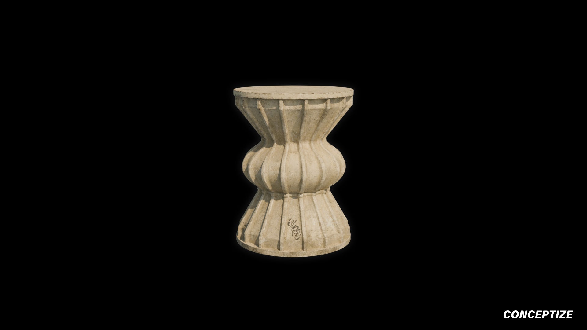 Handcrafted column 3D model Blade Runner inspired prop PBR textured optimized for Blender Unreal Engine sci fi architectural visualization