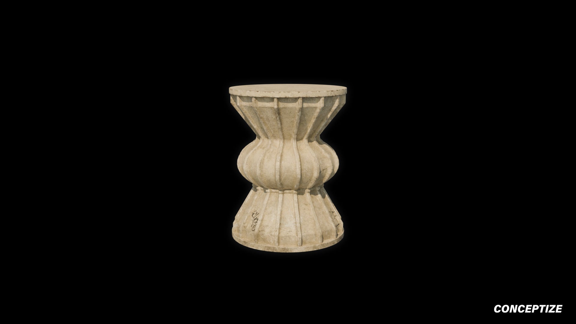 Handcrafted column 3D model Blade Runner inspired prop PBR textured optimized for Blender Unreal Engine sci fi architectural visualization