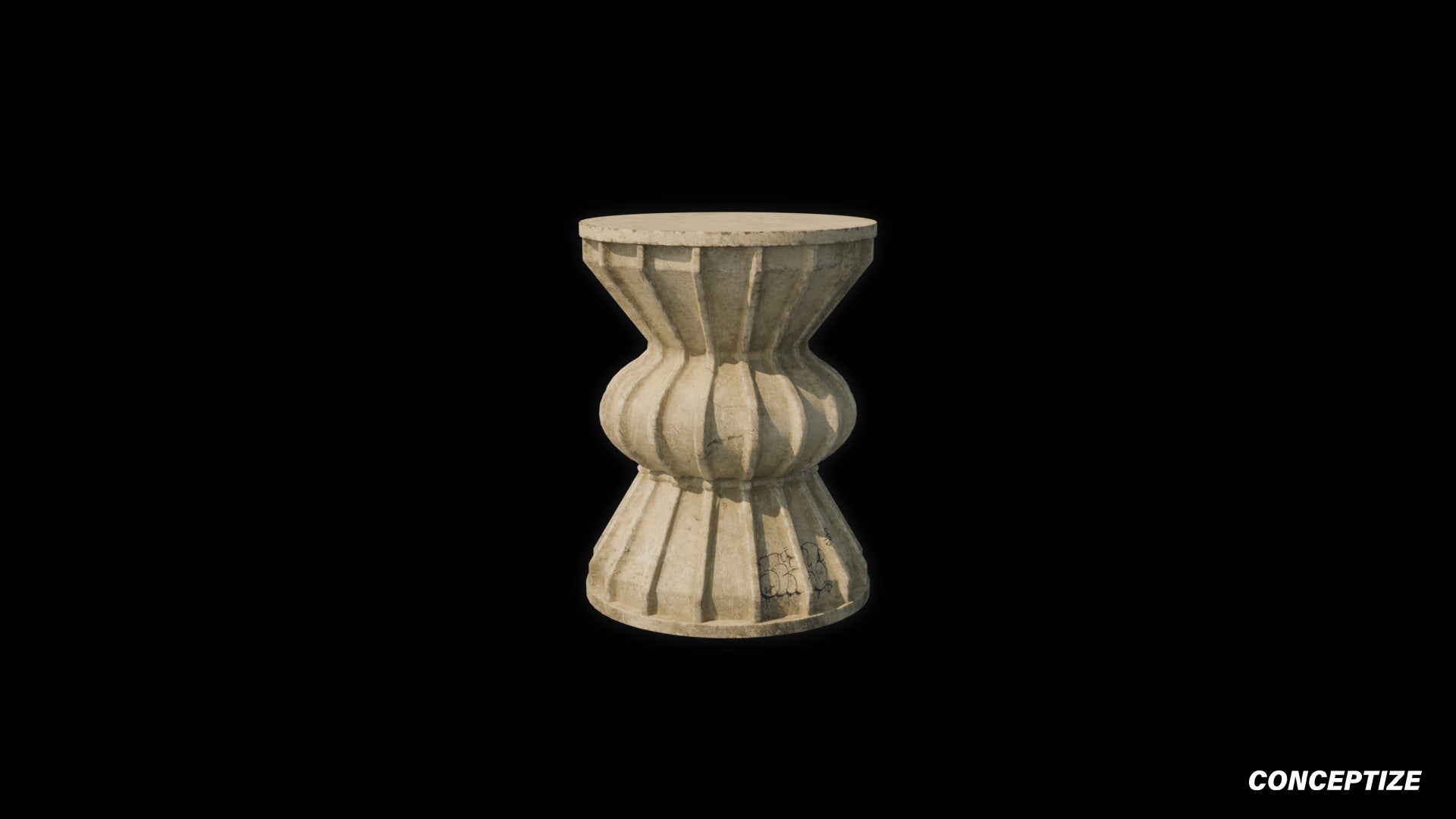 Handcrafted column 3D model Blade Runner inspired prop PBR textured optimized for Blender Unreal Engine sci fi architectural visualization