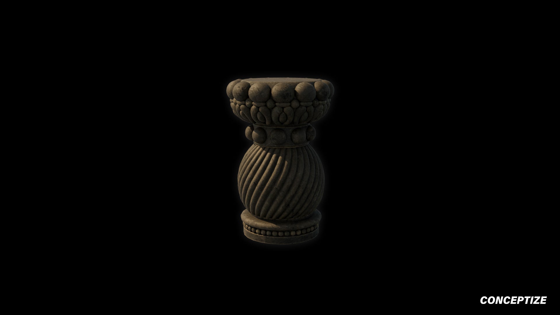 Handcrafted column 3D model Blade Runner inspired prop PBR textured optimized for Blender Unreal Engine sci fi architectural visualization