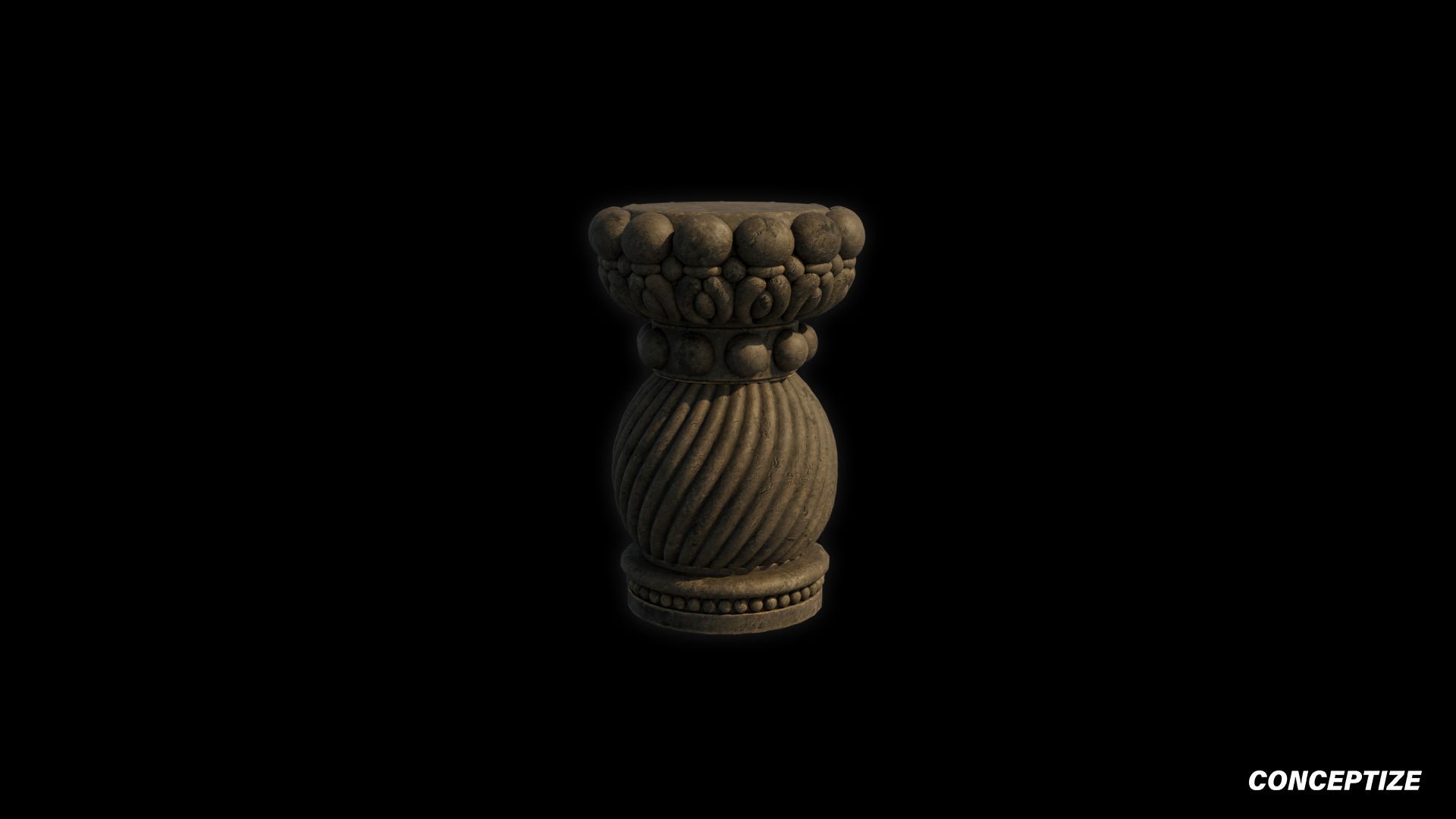 Handcrafted column 3D model Blade Runner inspired prop PBR textured optimized for Blender Unreal Engine sci fi architectural visualization