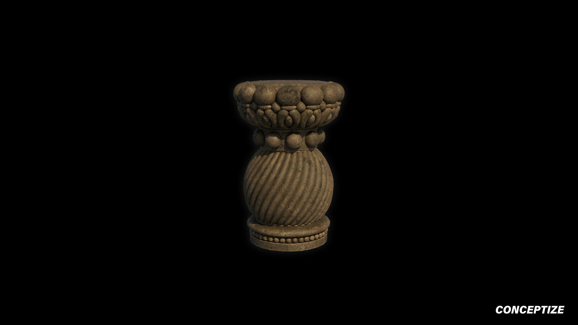 Handcrafted column 3D model Blade Runner inspired prop PBR textured optimized for Blender Unreal Engine sci fi architectural visualization