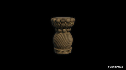 Handcrafted column 3D model Blade Runner inspired prop PBR textured optimized for Blender Unreal Engine sci fi architectural visualization