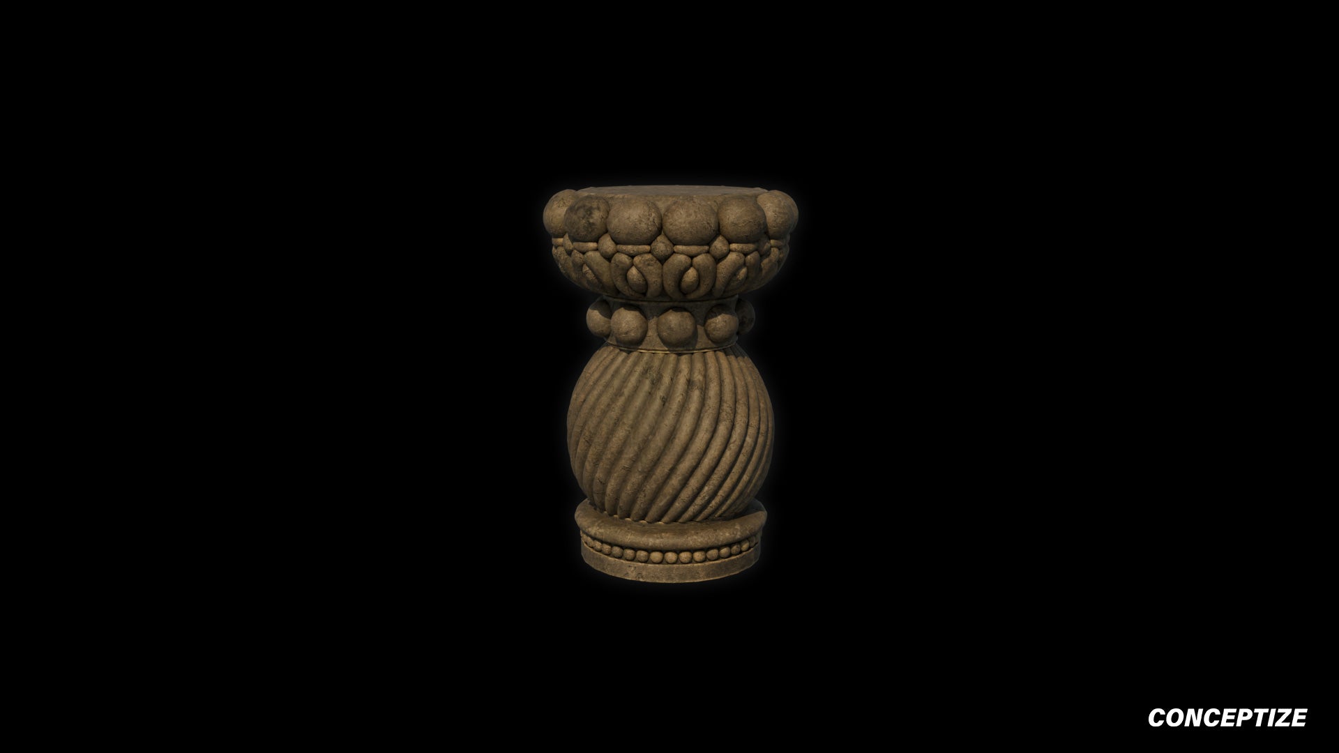 Handcrafted column 3D model Blade Runner inspired prop PBR textured optimized for Blender Unreal Engine sci fi architectural visualization