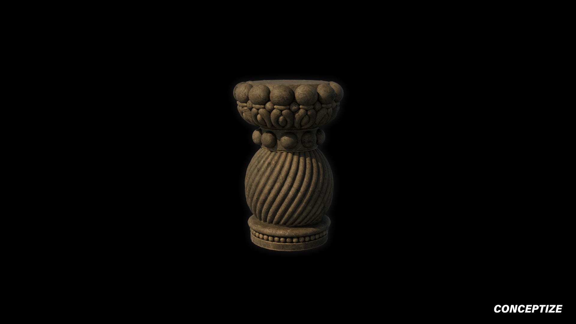 Handcrafted column 3D model Blade Runner inspired prop PBR textured optimized for Blender Unreal Engine sci fi architectural visualization