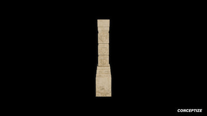 Handcrafted column 3D model Blade Runner inspired prop PBR textured optimized for Blender Unreal Engine sci fi architectural visualization