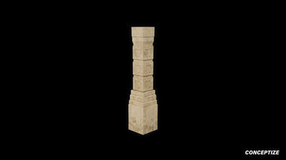 Handcrafted column 3D model Blade Runner inspired prop PBR textured optimized for Blender Unreal Engine sci fi architectural visualization