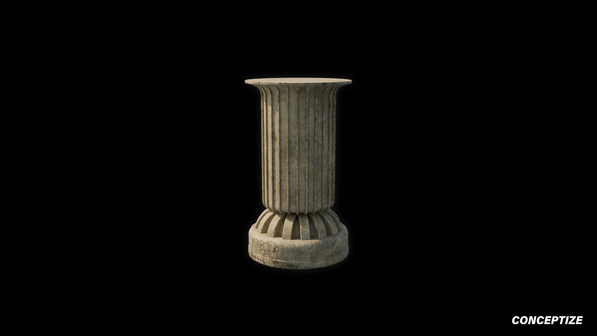 Handcrafted column 3D model Blade Runner inspired prop PBR textured optimized for Blender Unreal Engine sci fi architectural visualization