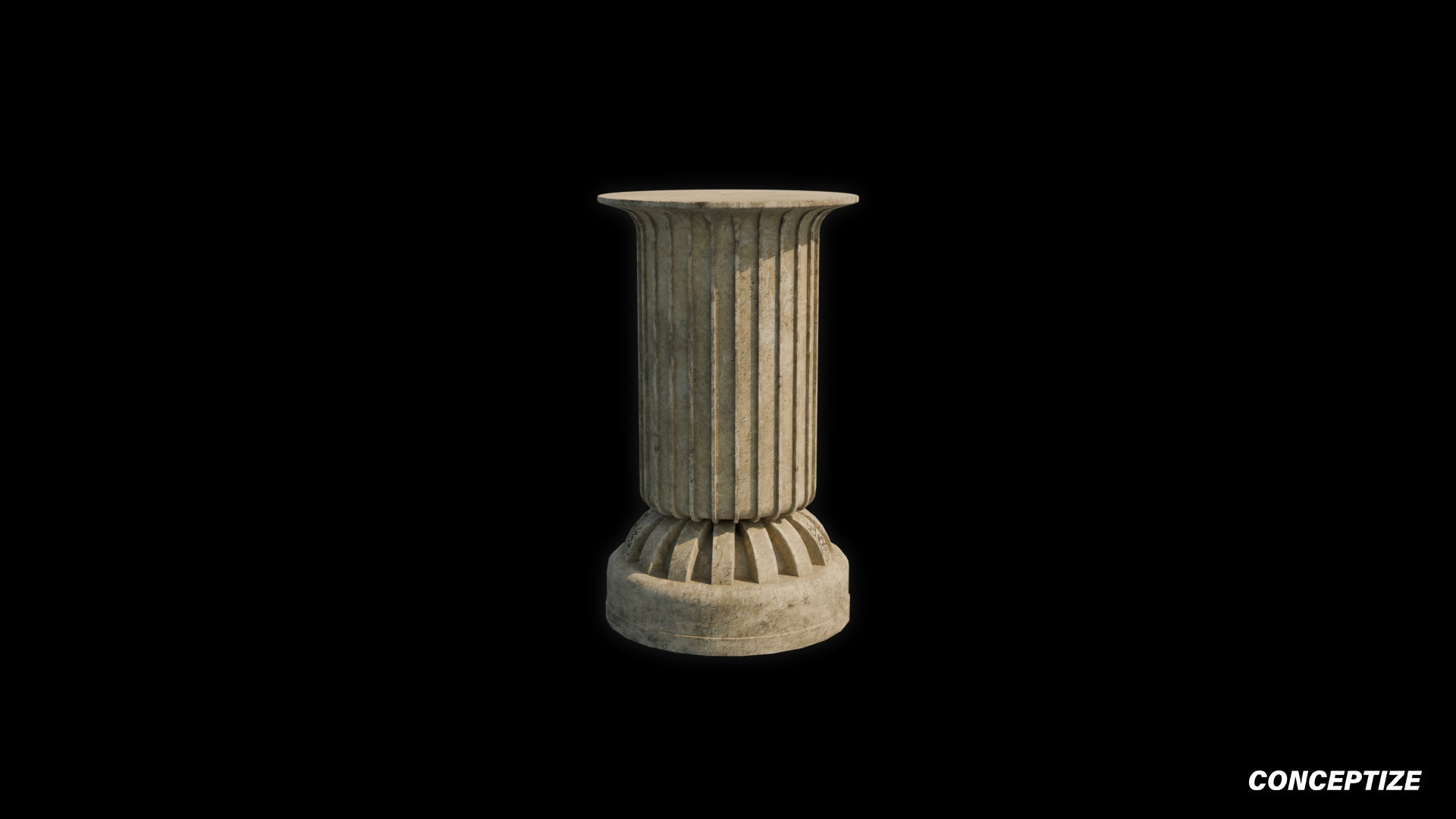 Handcrafted column 3D model Blade Runner inspired prop PBR textured optimized for Blender Unreal Engine sci fi architectural visualization