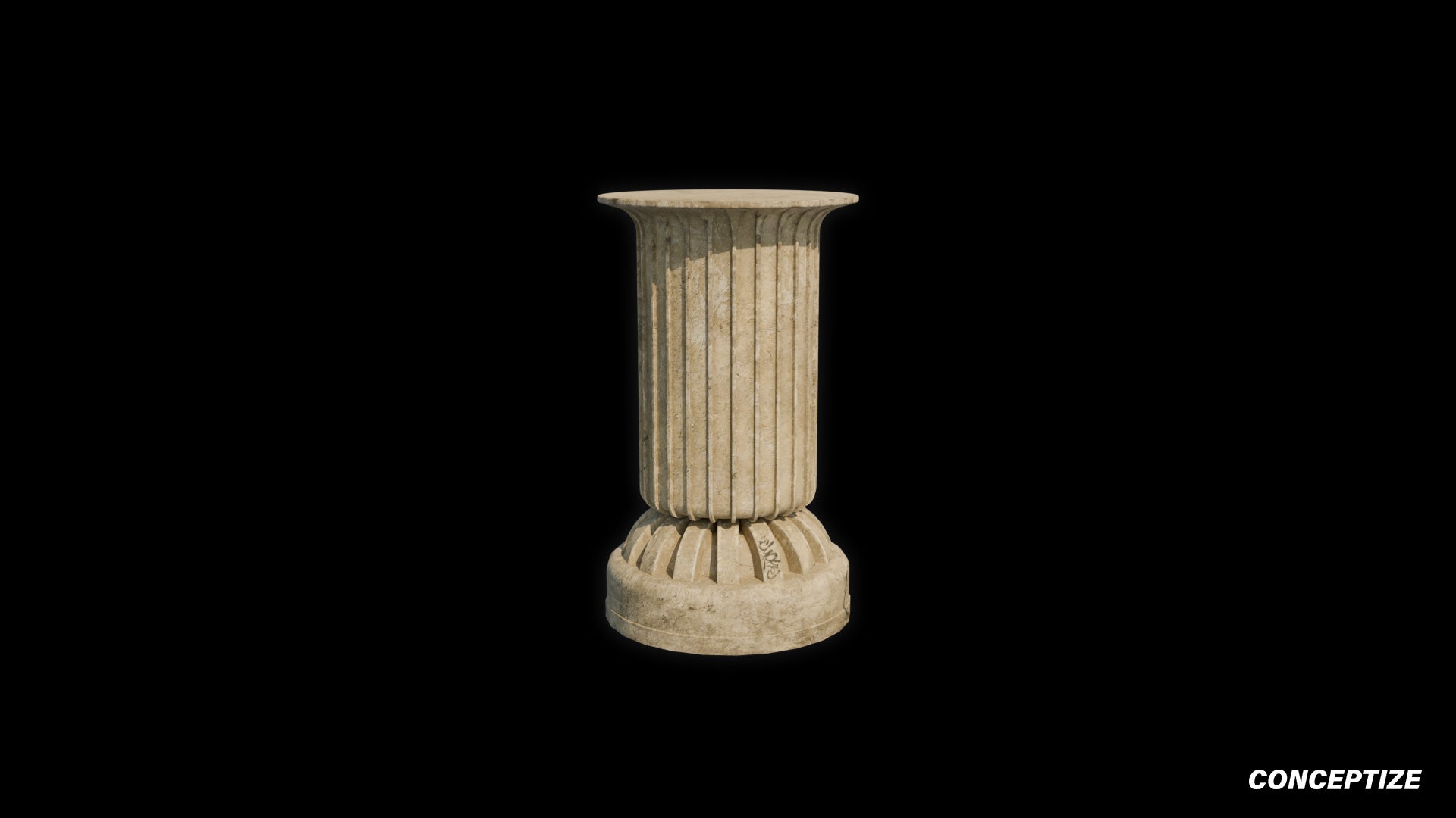 Handcrafted column 3D model Blade Runner inspired prop PBR textured optimized for Blender Unreal Engine sci fi architectural visualization
