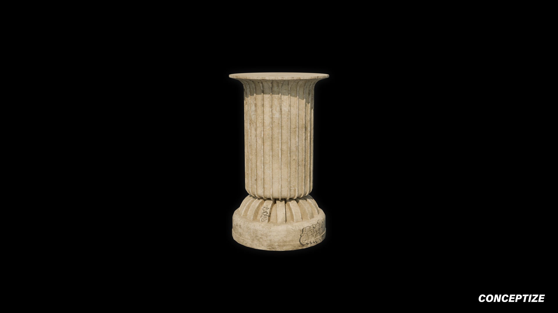 Handcrafted column 3D model Blade Runner inspired prop PBR textured optimized for Blender Unreal Engine sci fi architectural visualization