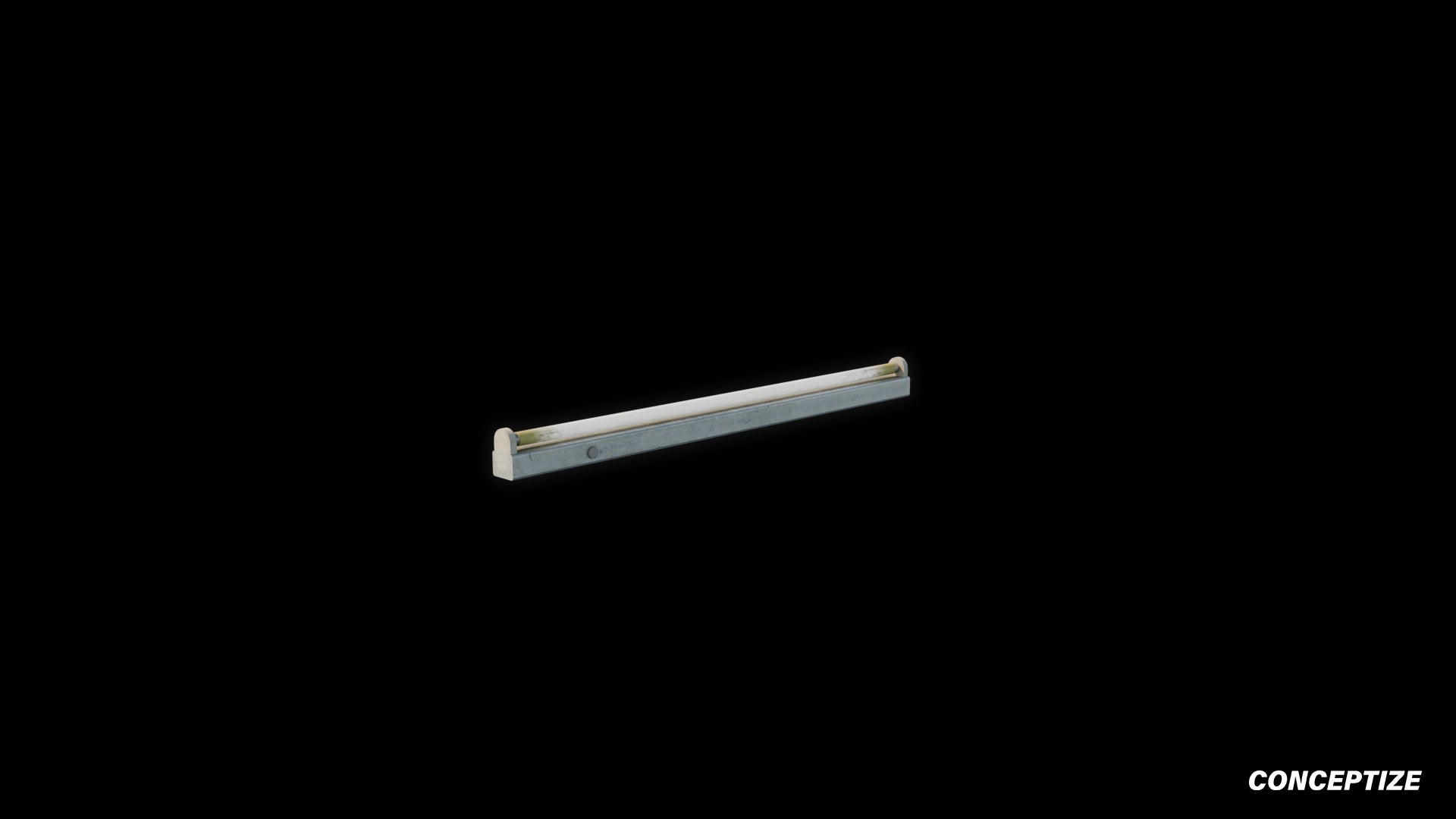 Handcrafted fluorescent light 3D model realistic lighting prop PBR textured optimized for Blender Unreal Engine interior sci fi environments