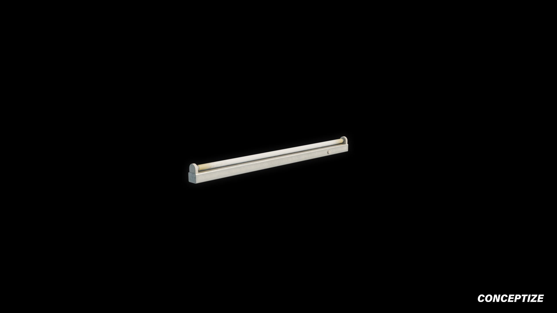 Handcrafted fluorescent light 3D model realistic lighting prop PBR textured optimized for Blender Unreal Engine interior sci fi environments