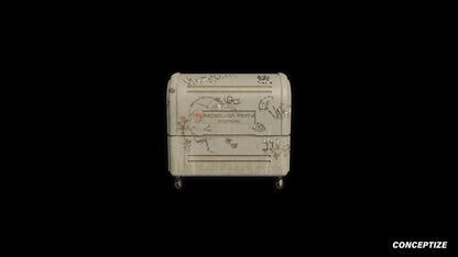 Japanese cyberpunk garbage container 3D model meticulously handcrafted PBR textured optimized for Blender Unreal Engine futuristic urban sci fi environments