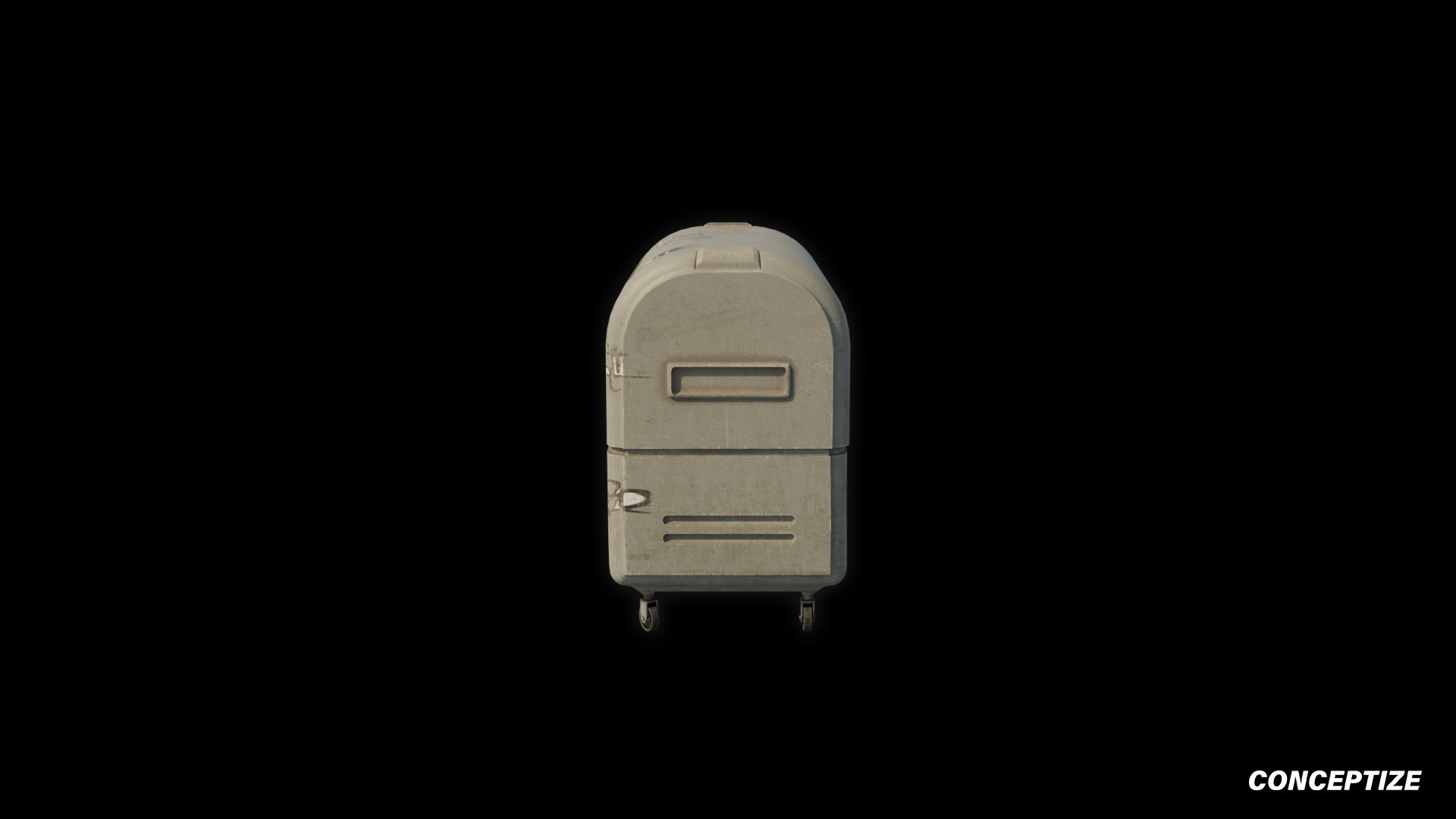 Japanese cyberpunk garbage container 3D model meticulously handcrafted PBR textured optimized for Blender Unreal Engine futuristic urban sci fi environments