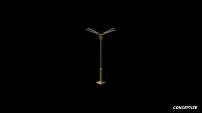 Cyberpunk sci fi light pole 3D model meticulously handcrafted PBR textured optimized for Blender Unreal Engine futuristic urban environments