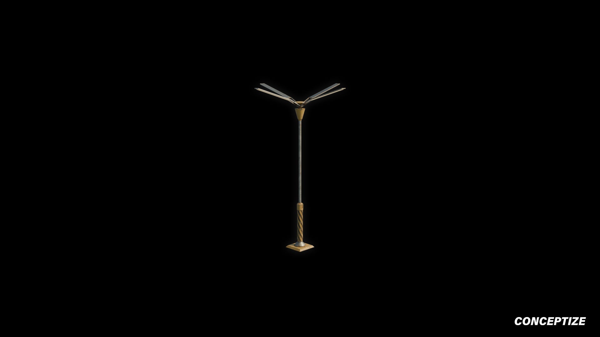 Cyberpunk sci fi light pole 3D model meticulously handcrafted PBR textured optimized for Blender Unreal Engine futuristic urban environments