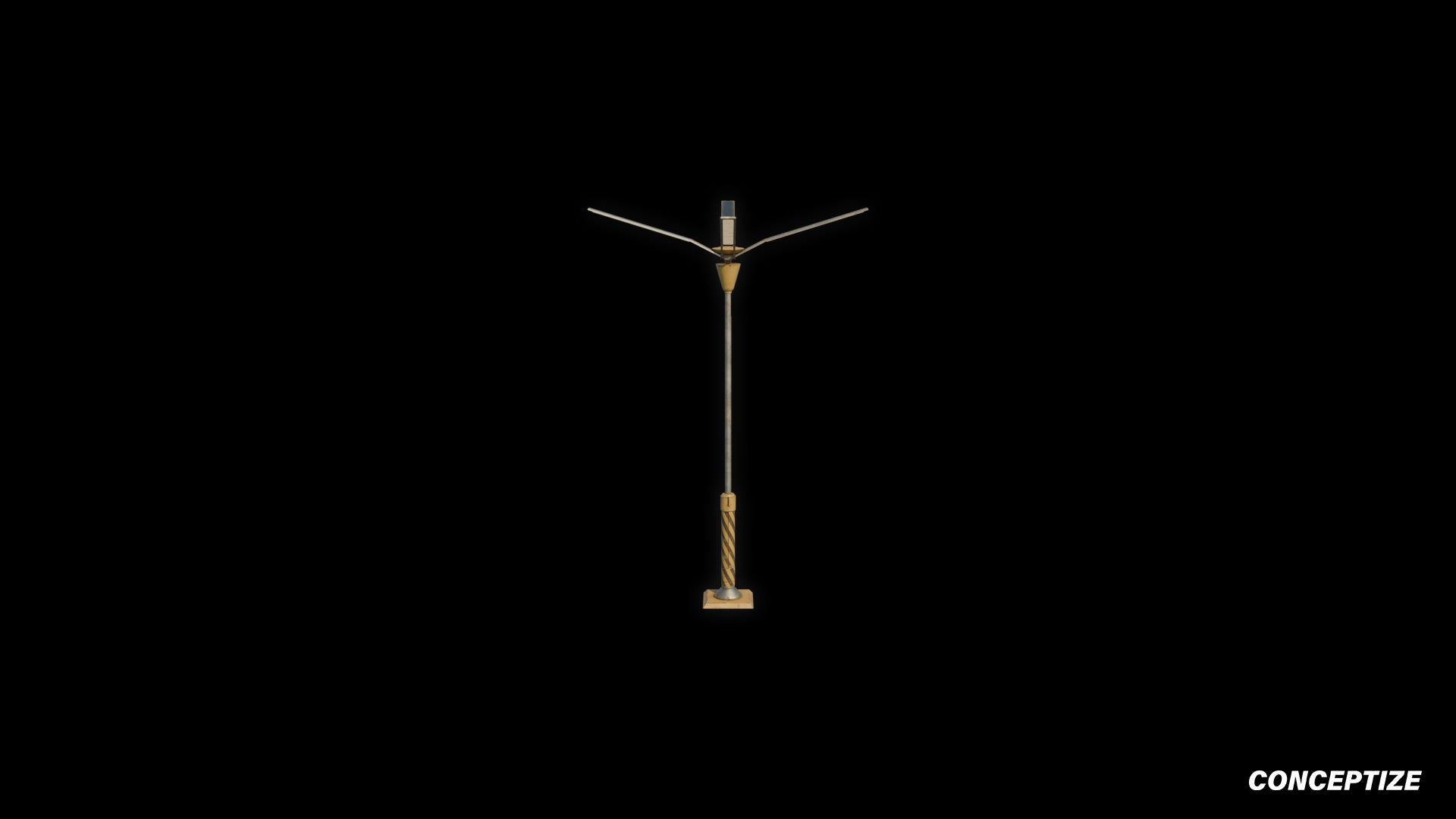 Cyberpunk sci fi light pole 3D model meticulously handcrafted PBR textured optimized for Blender Unreal Engine futuristic urban environments