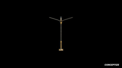 Cyberpunk sci fi light pole 3D model meticulously handcrafted PBR textured optimized for Blender Unreal Engine futuristic urban environments