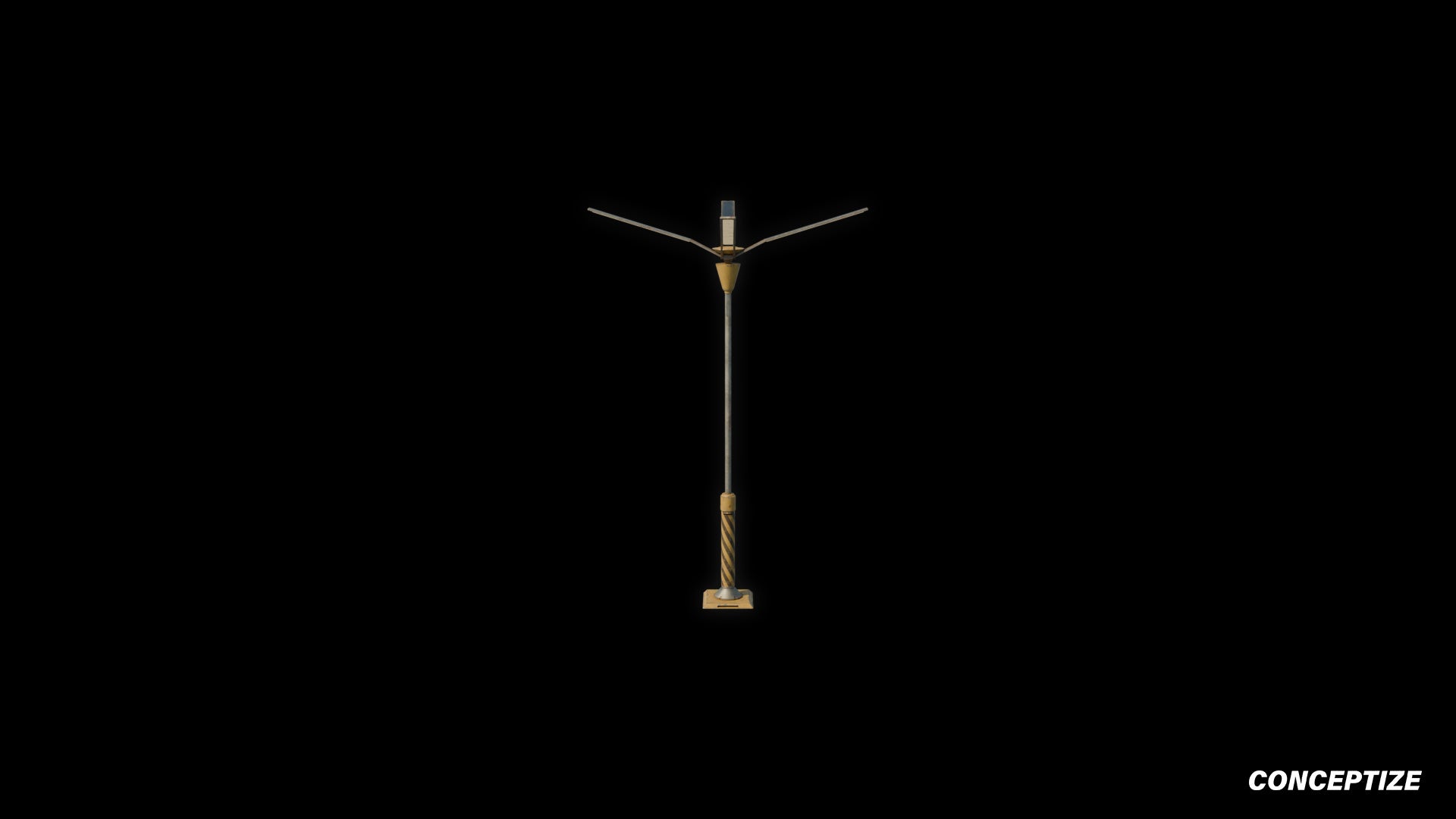 Cyberpunk sci fi light pole 3D model meticulously handcrafted PBR textured optimized for Blender Unreal Engine futuristic urban environments
