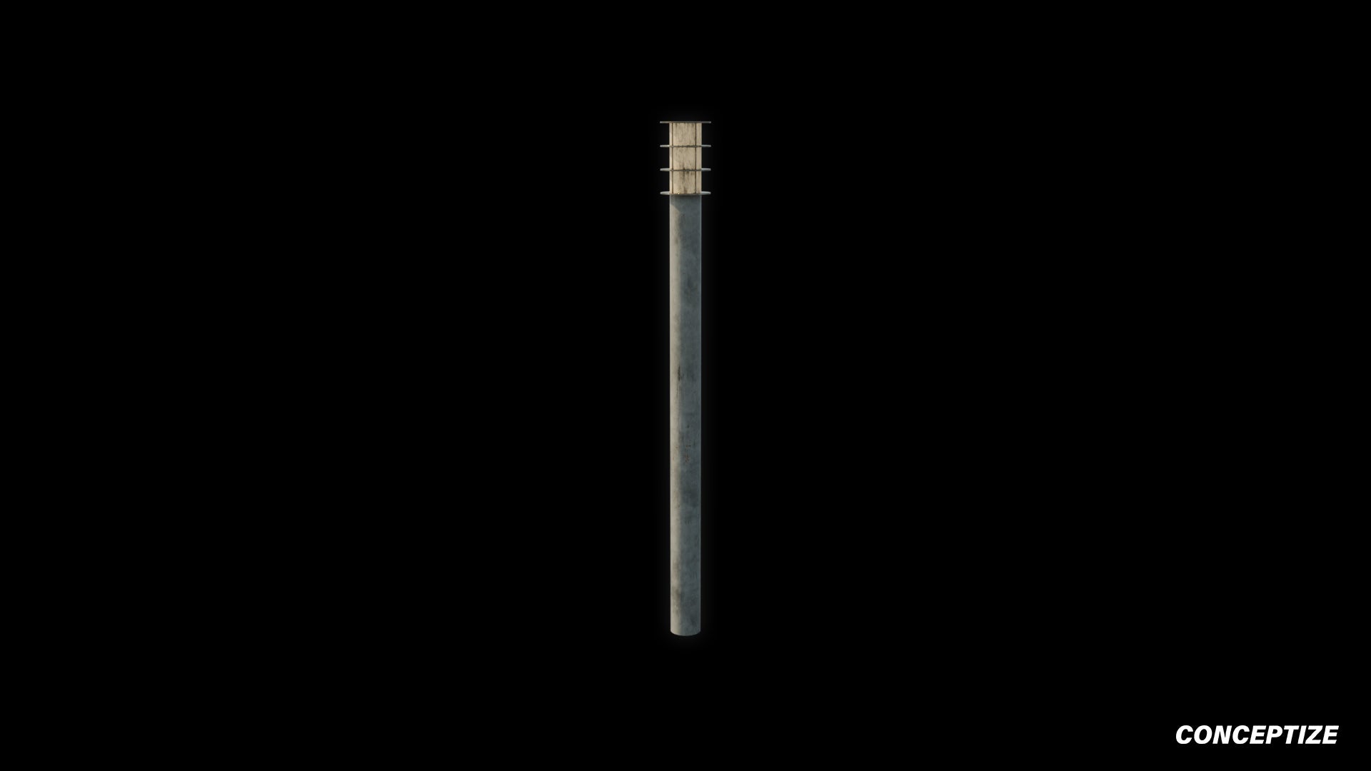 Cyberpunk sci fi light pole 3D model meticulously handcrafted PBR textured optimized for Blender Unreal Engine futuristic urban environments