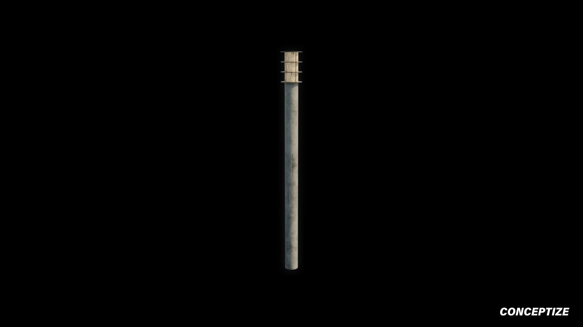 Cyberpunk sci fi light pole 3D model meticulously handcrafted PBR textured optimized for Blender Unreal Engine futuristic urban environments