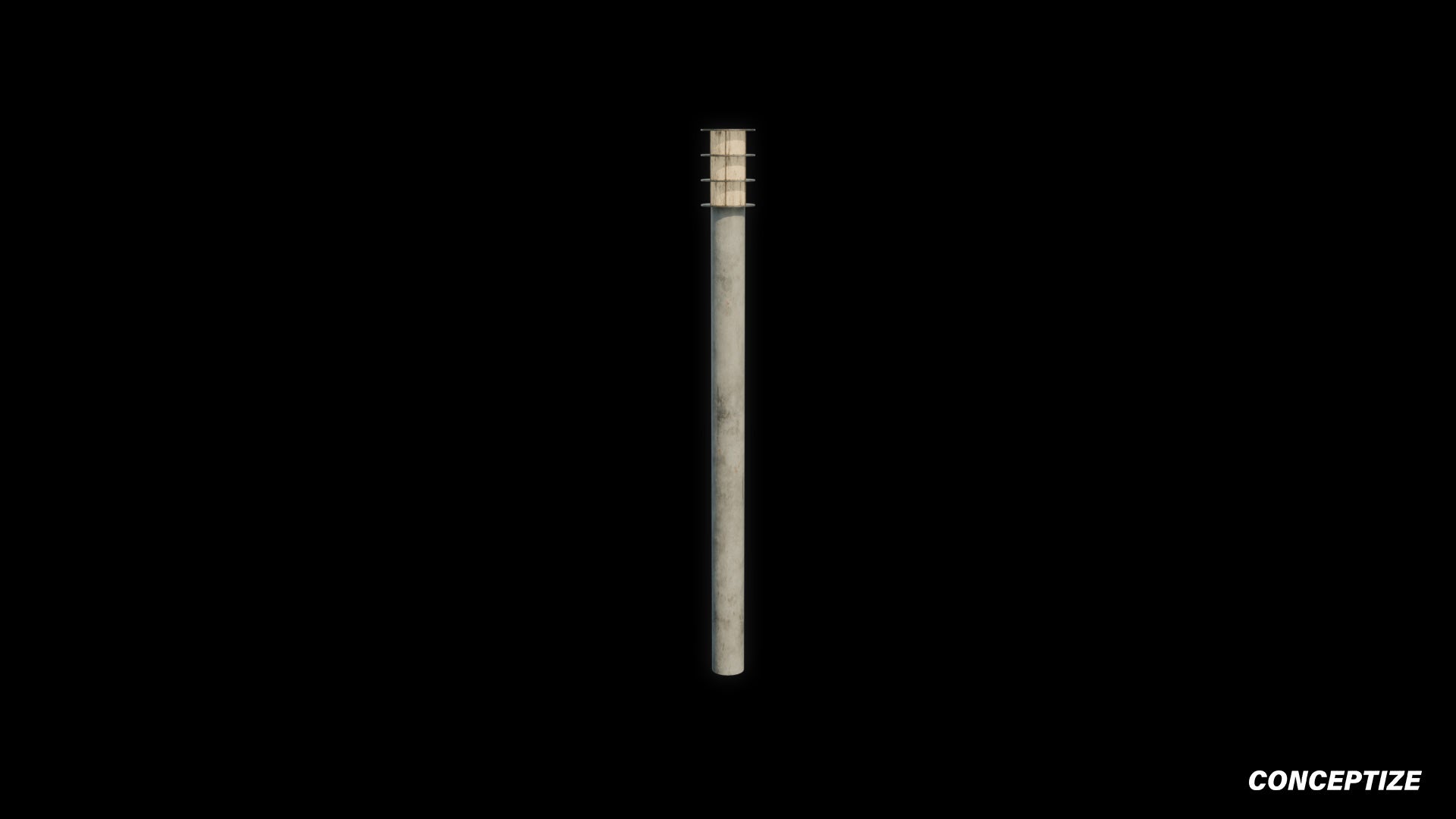 Cyberpunk sci fi light pole 3D model meticulously handcrafted PBR textured optimized for Blender Unreal Engine futuristic urban environments
