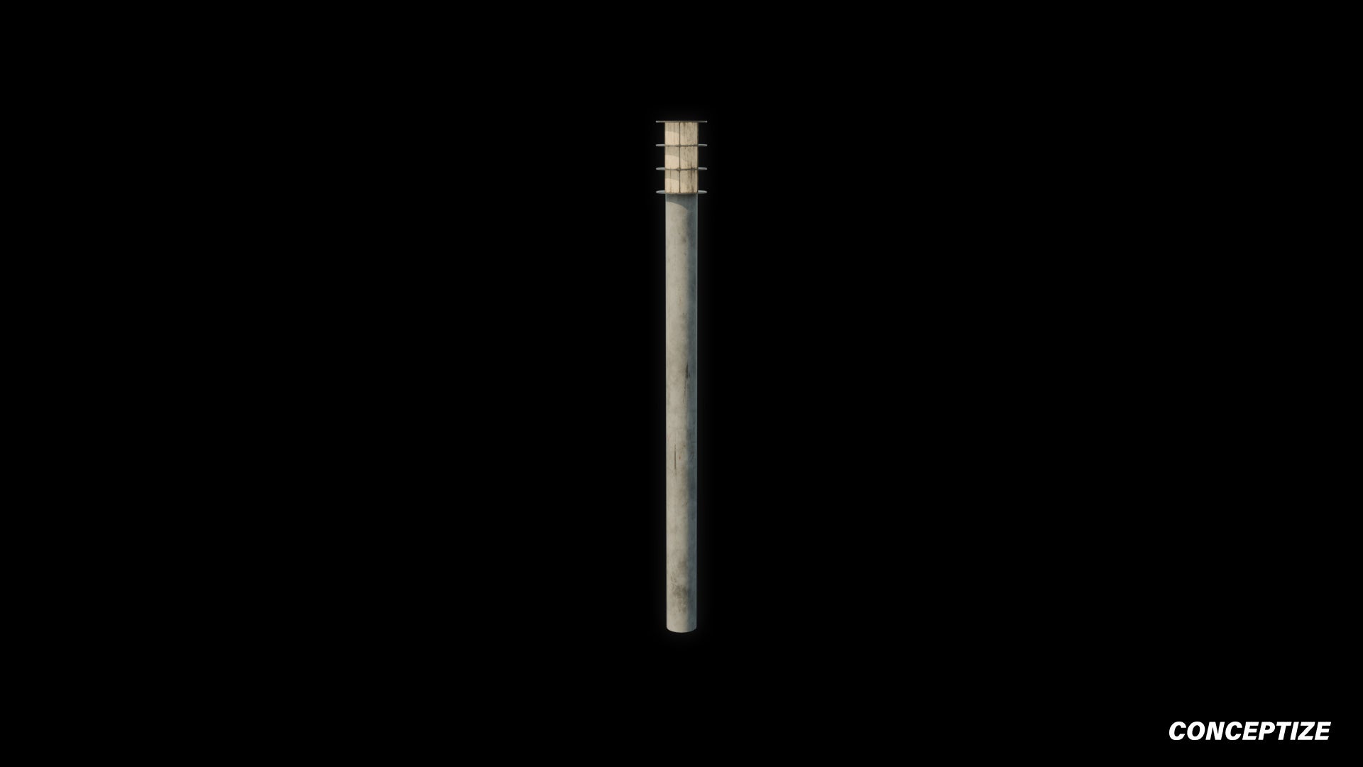 Cyberpunk sci fi light pole 3D model meticulously handcrafted PBR textured optimized for Blender Unreal Engine futuristic urban environments
