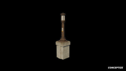 Tokyo street light pillar 3D model meticulously handcrafted classic design PBR textured optimized for Blender Unreal Engine urban environments