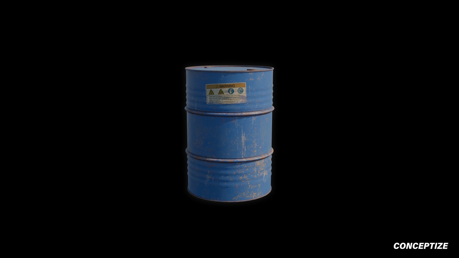 Oil barrel 3D model meticulously handcrafted PBR textured optimized for Blender Unreal Engine industrial urban post apocalyptic environments