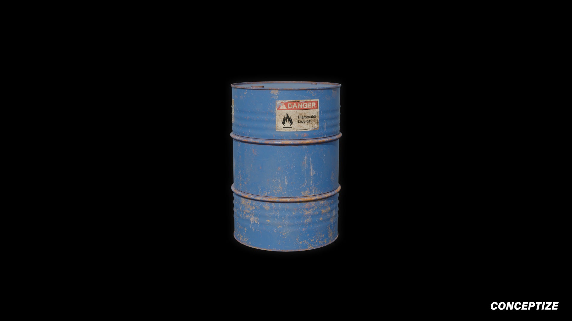 Oil barrel 3D model meticulously handcrafted PBR textured optimized for Blender Unreal Engine industrial urban post apocalyptic environments