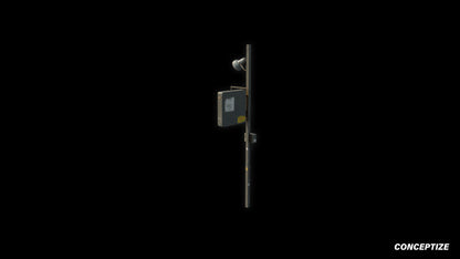 Parking sign with light 3D model meticulously handcrafted PBR textured optimized for Blender Unreal Engine urban futuristic street environments