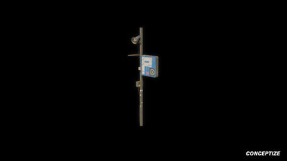Parking sign with light 3D model meticulously handcrafted PBR textured optimized for Blender Unreal Engine urban futuristic street environments