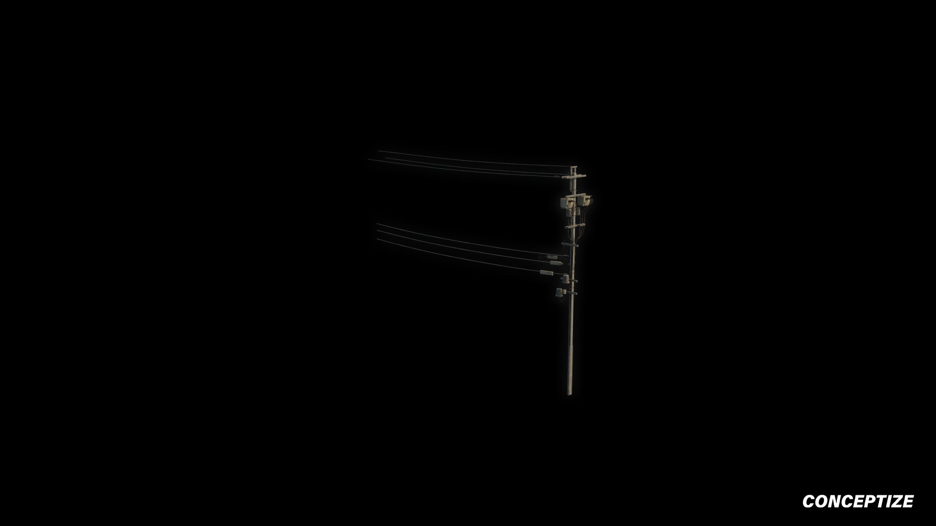Power pole 3D model meticulously handcrafted PBR textured optimized for Blender Unreal Engine urban industrial post apocalyptic environments