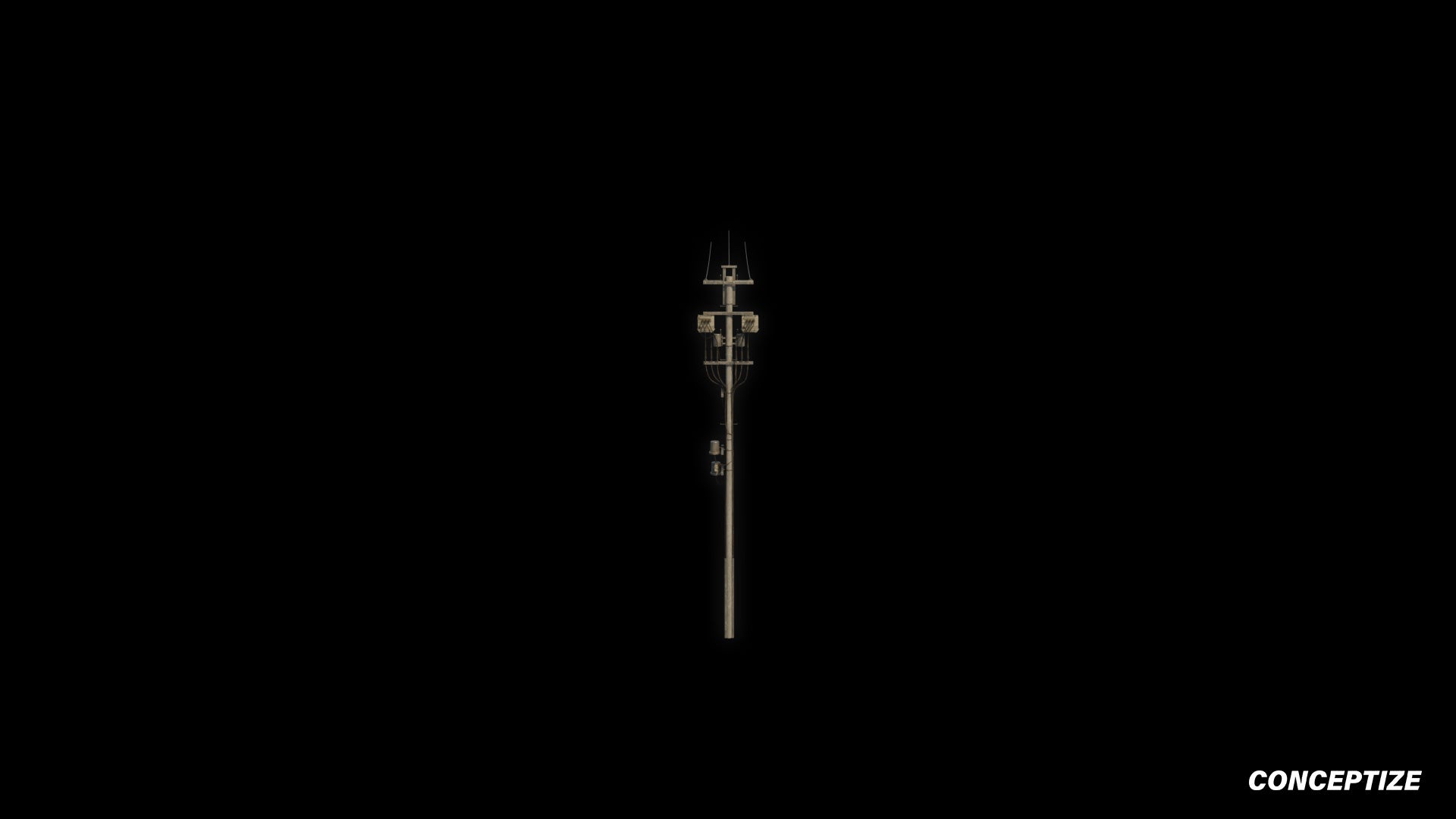 Power pole 3D model meticulously handcrafted PBR textured optimized for Blender Unreal Engine urban industrial post apocalyptic environments