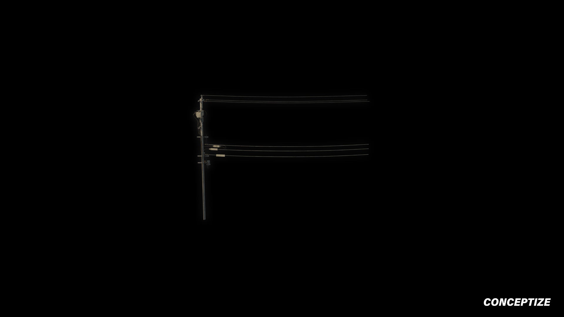 Power pole 3D model meticulously handcrafted PBR textured optimized for Blender Unreal Engine urban industrial post apocalyptic environments