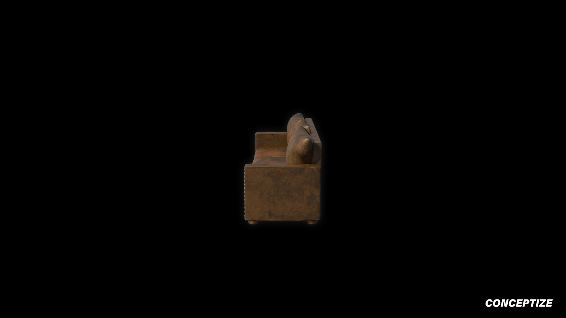 Sofa with faded leather 3D model meticulously handcrafted PBR textured optimized for Blender Unreal Engine interior home commercial environments