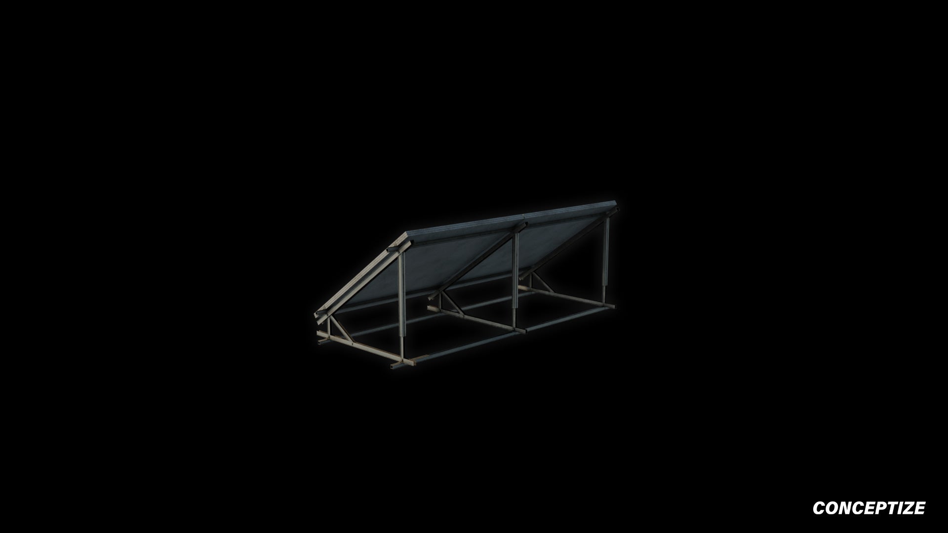 Solar panels 3D model meticulously handcrafted PBR textured optimized for Blender Unreal Engine renewable energy urban industrial environments
