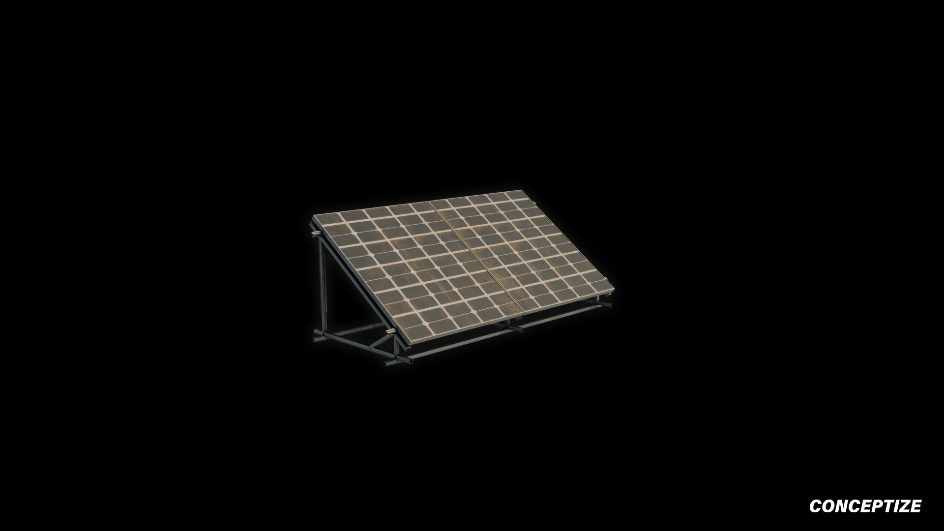 Solar panels 3D model meticulously handcrafted PBR textured optimized for Blender Unreal Engine renewable energy urban industrial environments