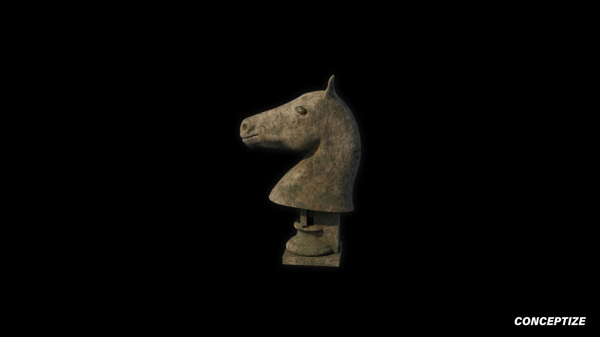 Statue 3D model meticulously handcrafted PBR textured optimized for Blender Unreal Engine artistic architectural urban historical environments