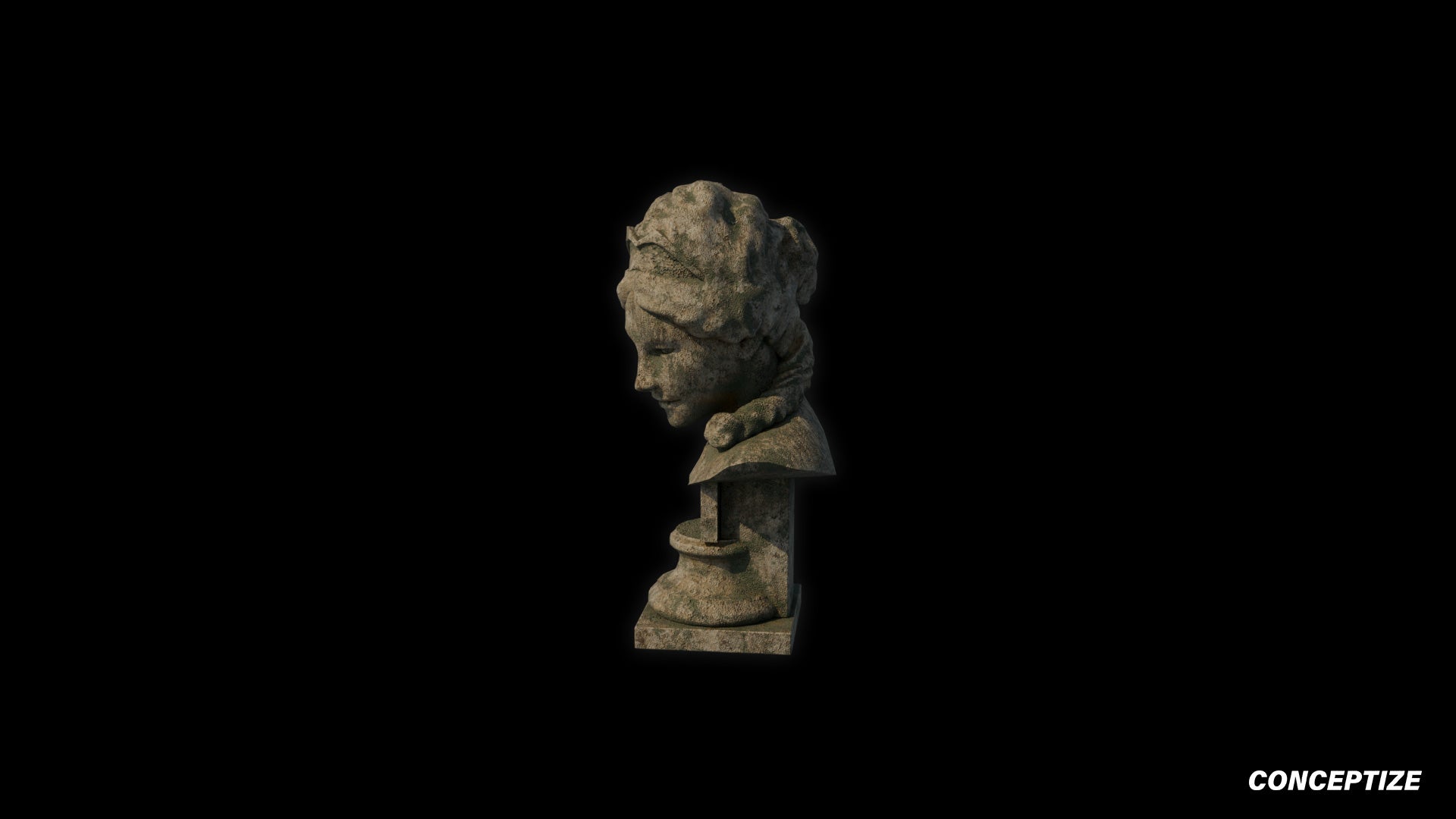 Statue 3D model meticulously handcrafted PBR textured optimized for Blender Unreal Engine artistic architectural urban historical environments