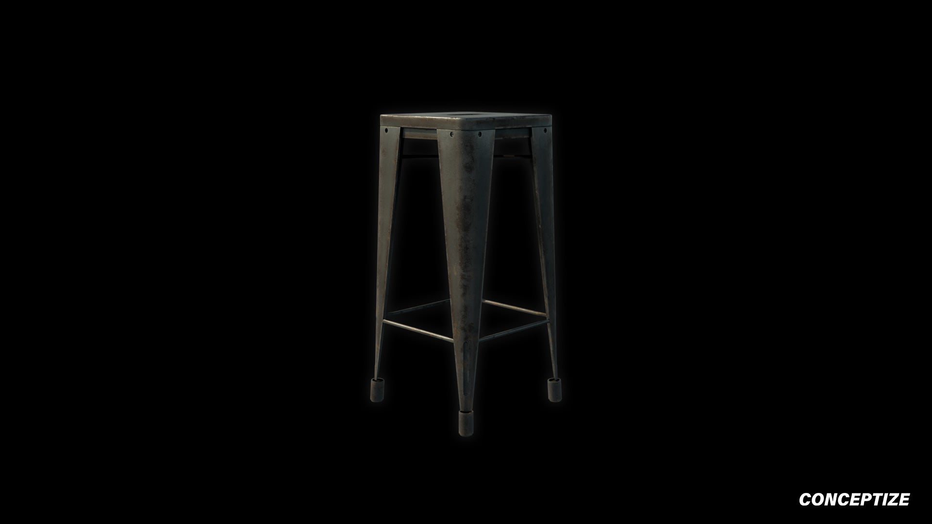Stool 3D model meticulously handcrafted PBR textured optimized for Blender Unreal Engine interior home commercial furniture environments