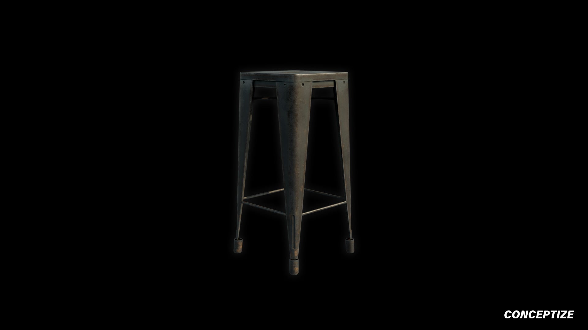 Stool 3D model meticulously handcrafted PBR textured optimized for Blender Unreal Engine interior home commercial furniture environments