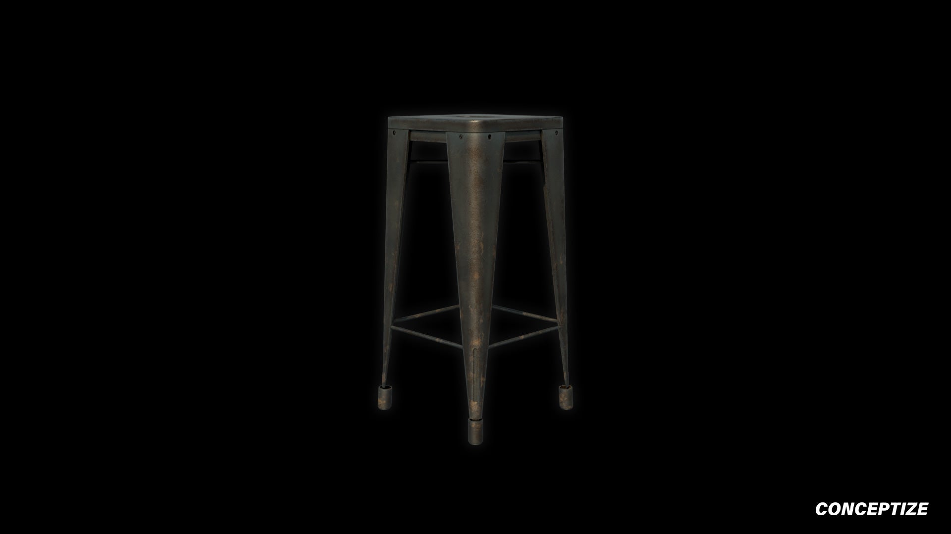 Stool 3D model meticulously handcrafted PBR textured optimized for Blender Unreal Engine interior home commercial furniture environments
