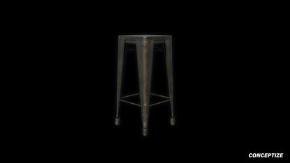 Stool 3D model meticulously handcrafted PBR textured optimized for Blender Unreal Engine interior home commercial furniture environments