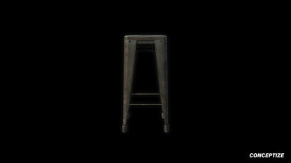 Stool 3D model meticulously handcrafted PBR textured optimized for Blender Unreal Engine interior home commercial furniture environments