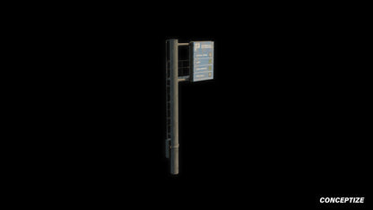Cyberpunk Street sign 3D model meticulously handcrafted PBR textured optimized for Blender Unreal Engine urban city traffic environments