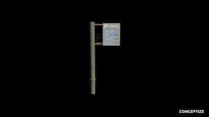 Cyberpunk Street sign 3D model meticulously handcrafted PBR textured optimized for Blender Unreal Engine urban city traffic environments