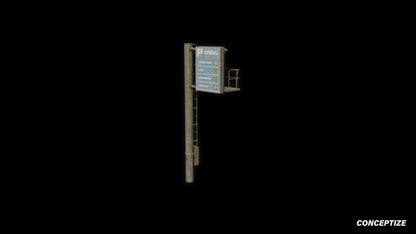 Cyberpunk Street sign 3D model meticulously handcrafted PBR textured optimized for Blender Unreal Engine urban city traffic environments