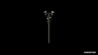 Surveillance CCTV pole 3D model meticulously handcrafted PBR textured optimized for Blender Unreal Engine urban city security environments
